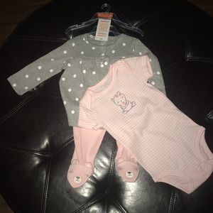 3 piece bear footies baby outfit